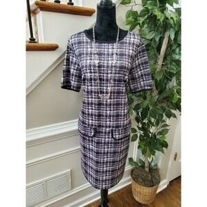 Blue Chameleon Womens Polyester Round Neck Short Sleeve Knee Length Dress 16